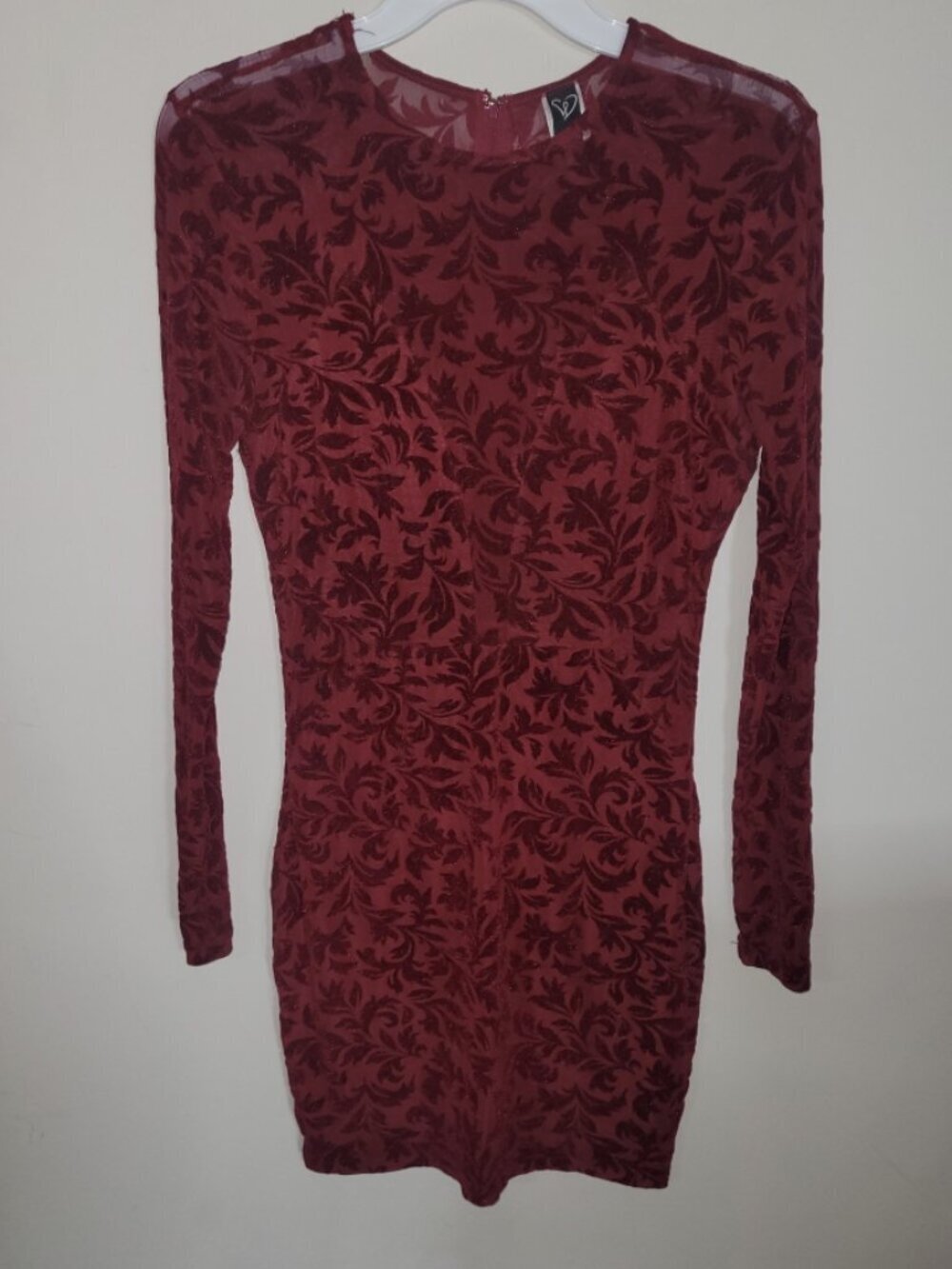 Windsor Burgundy Small Bodycon Mini Dress - Picture 2 of 7